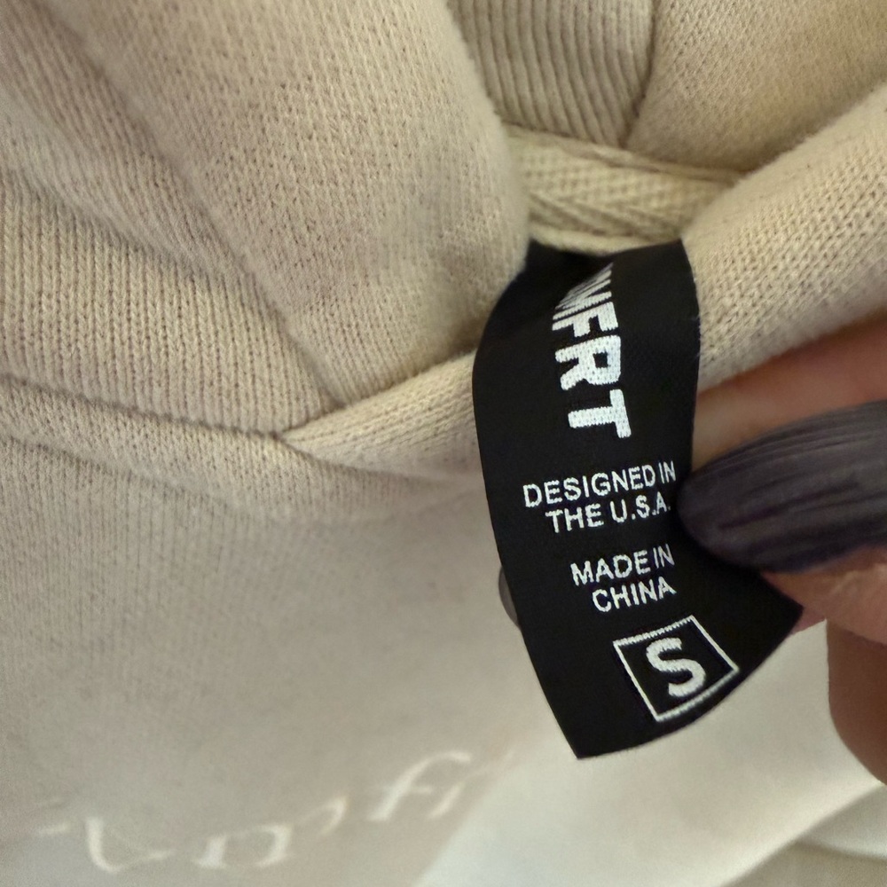 COMFRT Cream Hoodie - worn once - Picture 2 of 3